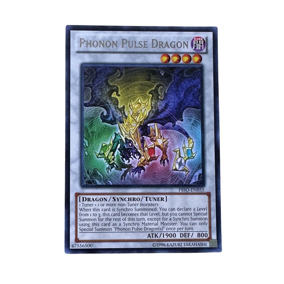 Phonon Pulse Dragon PRIO-EN055 YuGiOh Card Synchro Tuner Collectible MP/LP - Picture 1 of 2